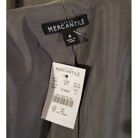 J. Crew Mercantile Classic Wool Cocoon City Coat Womens Size 4 Gray Zip  NWT - Picture 9 of 12